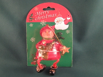 B/O LED SNOWMAN W/HANGING LEG RECO
