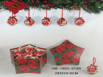 12 PCS 75MM Polyfoam shiny ball w/ star shaped box