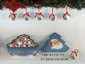 12 PCS 75MM Polyfoam shiny ball w/ tree shaped box