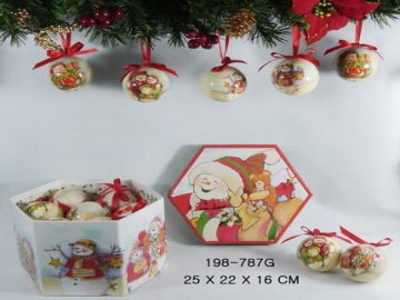 14 PCS 75MM Polyfoam shiny ball w/ gift box