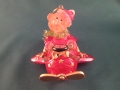 B/O LED CUTE BEAR ON THE PLANE ORNAMENT